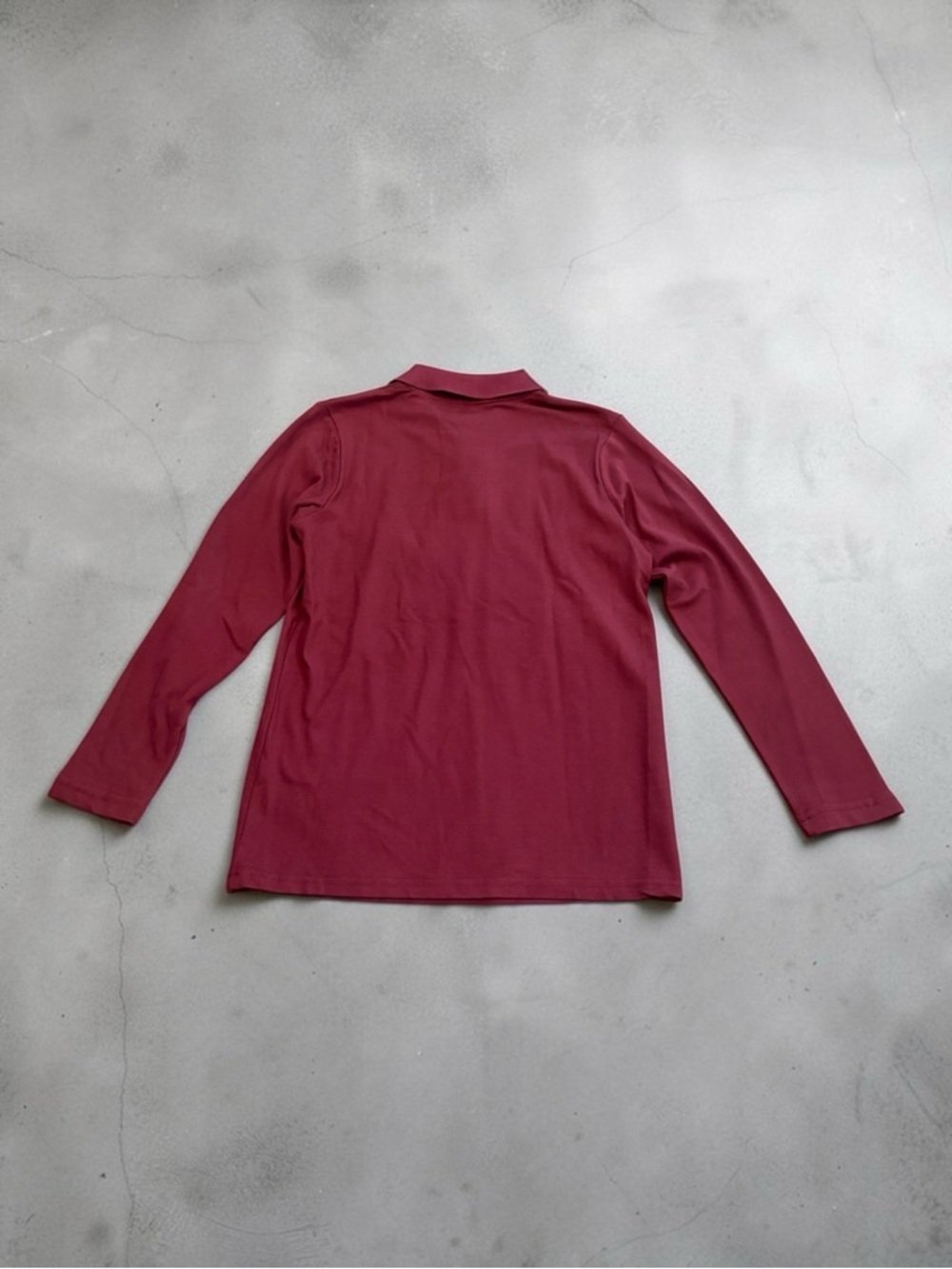 NWT Boys size Medium Husky (10H-12H) Thereabouts Long Sleeve Polo Shirt Burgundy - Picture 6 of 6